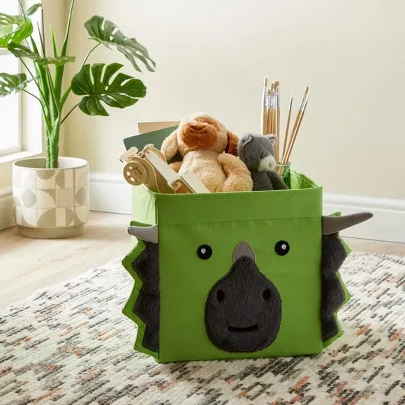 Foldable Storage Box with Handles - Green, Felt image
