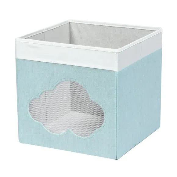 Foldable Storage Box with Mesh Window - Blue image