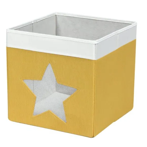 Foldable Storage Box with Mesh Window - Ochre