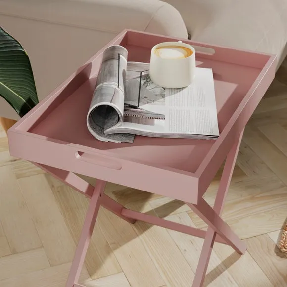 Foldable Tray Table with Removable Top - Blush
