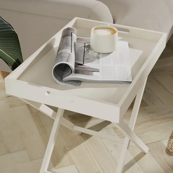 Foldable Tray Table with Removable Top - Stone