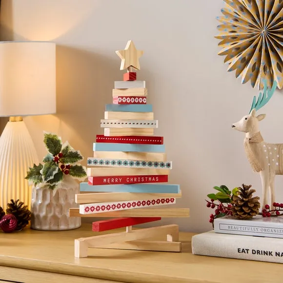 Folding Christmas Tree - Multicolor, Wood