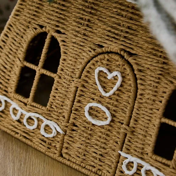 Folding Tree Skirt Gingerbread Design - Natural