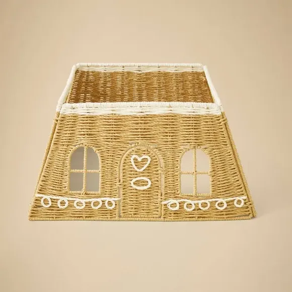Folding Tree Skirt Gingerbread Design - Natural