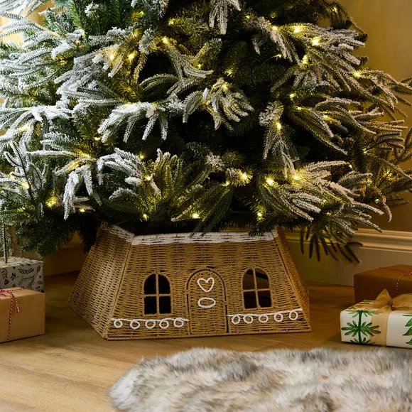 Folding Tree Skirt Gingerbread Design - Natural image