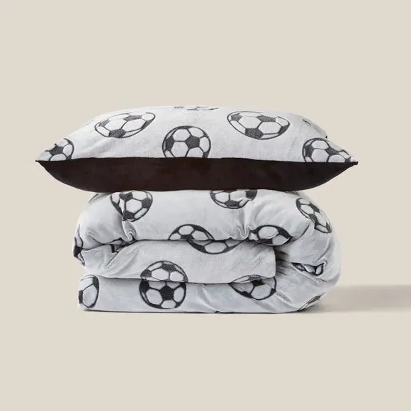 Football Duvet Cover Set - Black, Fleece