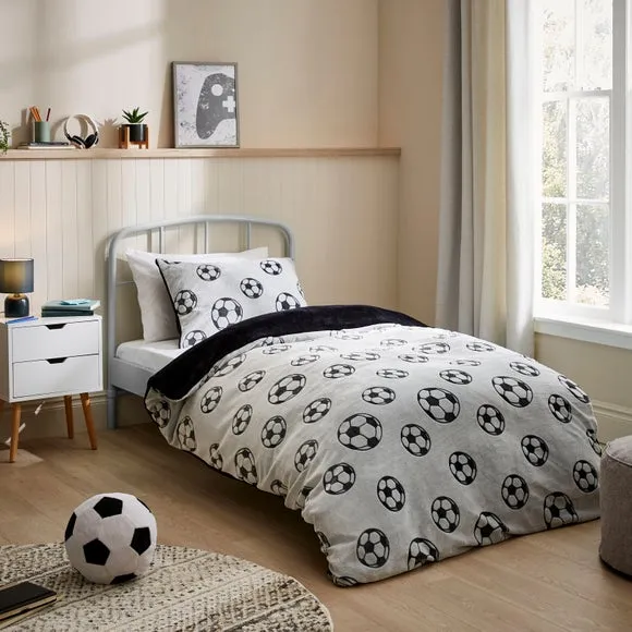 Football Duvet Cover Set - Black, Fleece