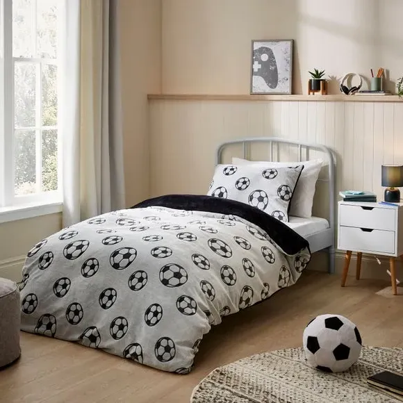 Football Duvet Cover Set - Black, Fleece