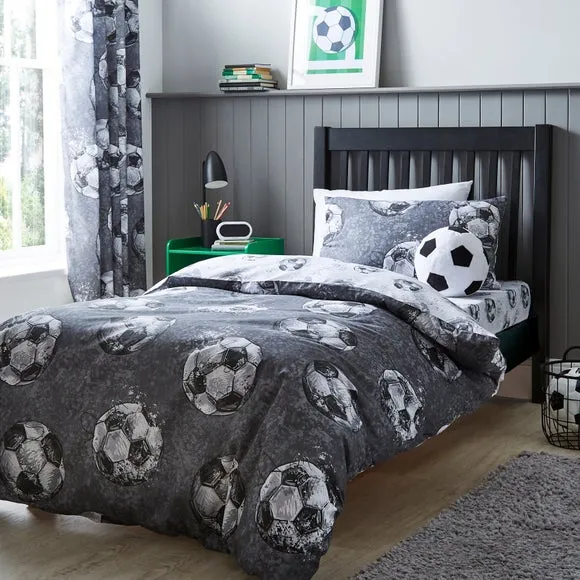 Football Duvet Cover Set - Grey, Polycotton image