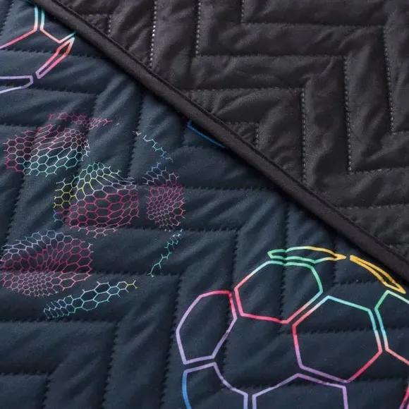 Football Pinsonic Bedspread - Black, Polyester