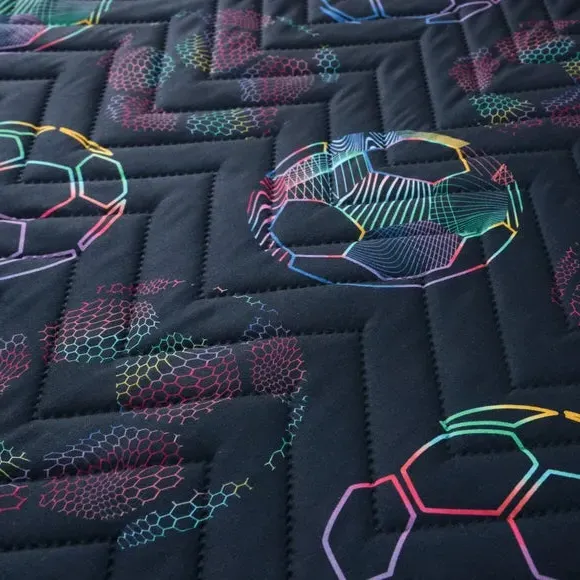 Football Pinsonic Bedspread - Black, Polyester