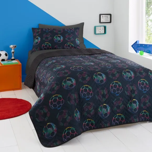 Football Pinsonic Bedspread - Black, Polyester image