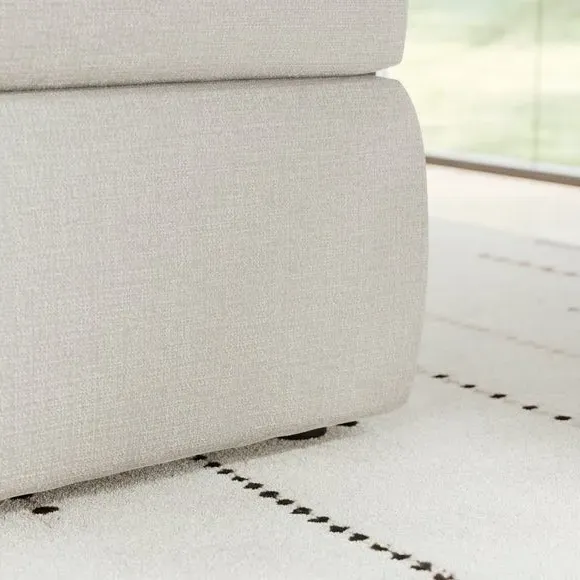 Footstool with Foam Cushions - Natural, Chenille