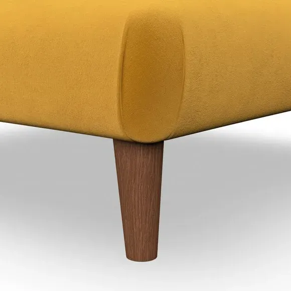 Footstool with Wooden Legs - Amber, Velvet
