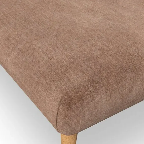 Footstool with Wooden Legs - Clay, Chenille