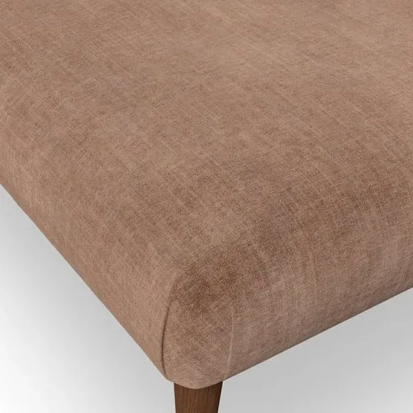 Footstool with Wooden Legs - Clay, Chenille