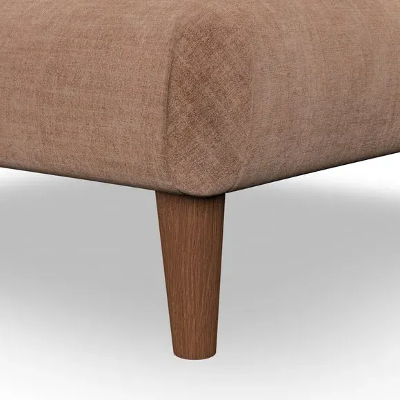 Footstool with Wooden Legs - Clay, Chenille