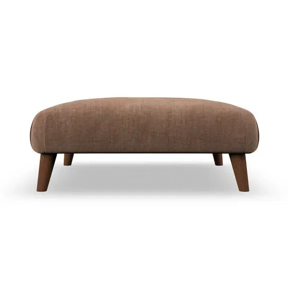 Footstool with Wooden Legs - Clay, Chenille