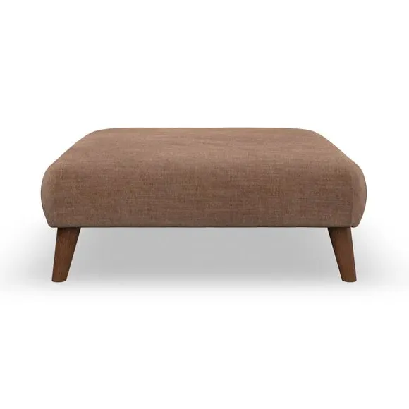 Footstool with Wooden Legs - Clay, Chenille