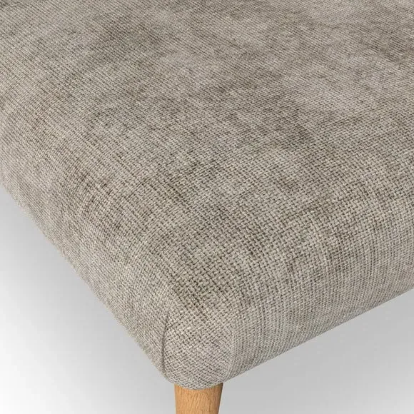Footstool with Wooden Legs - Mushroom, Chenille