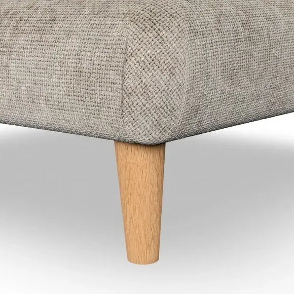 Footstool with Wooden Legs - Mushroom, Chenille