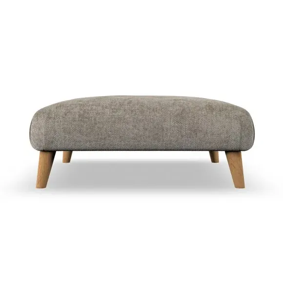 Footstool with Wooden Legs - Mushroom, Chenille