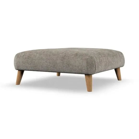 Footstool with Wooden Legs - Mushroom, Chenille