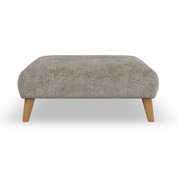 Footstool with Wooden Legs - Mushroom, Chenille