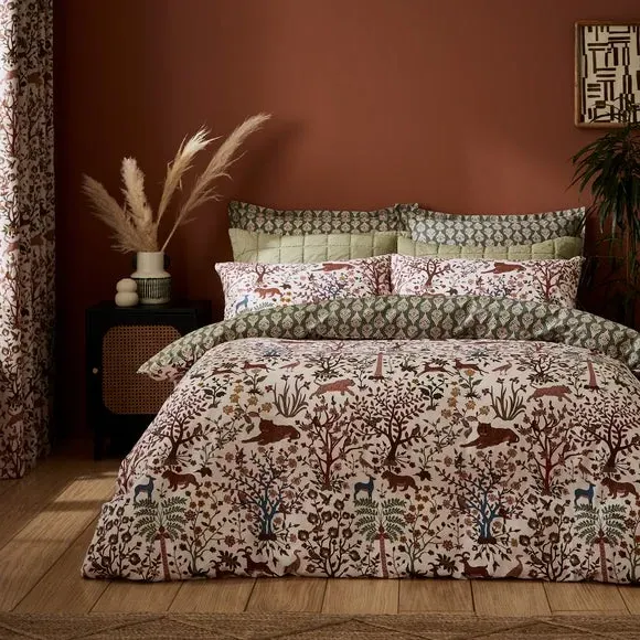 Forest Animal Pillowcase - Natural, Cotton