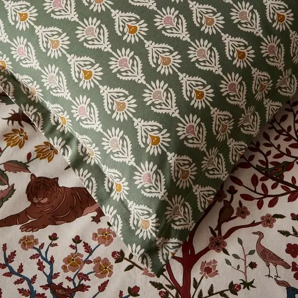 Forest Animal Pillowcase - Natural, Cotton