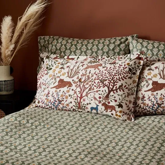 Forest Animal Pillowcase - Natural, Cotton image