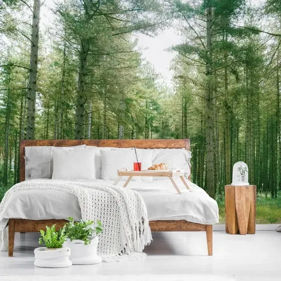 Forest Wilderness Wall Mural - Green, Non-Woven