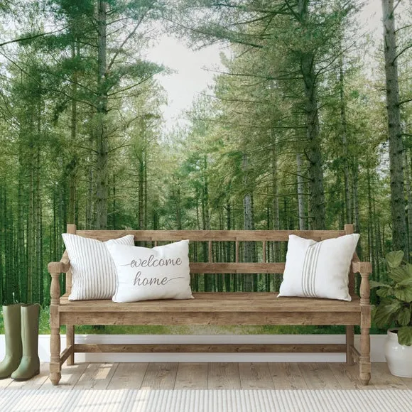 Forest Wilderness Wall Mural - Green, Non-Woven