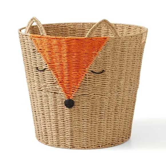 Fox Storage Basket with Handle - Natural, Paper