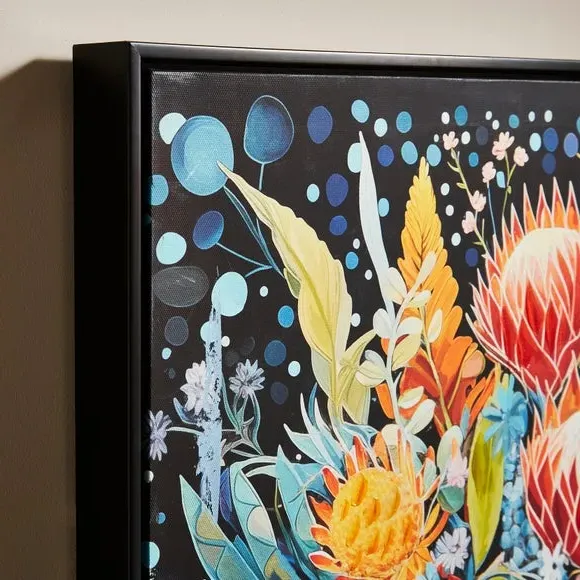 Framed Canvas Art - Multicolor, Hand Finished