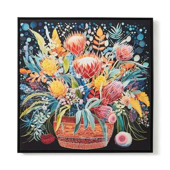 Framed Canvas Art - Multicolor, Hand Finished