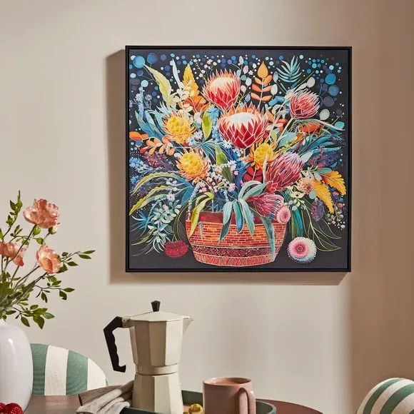 Framed Canvas Art - Multicolor, Hand Finished image