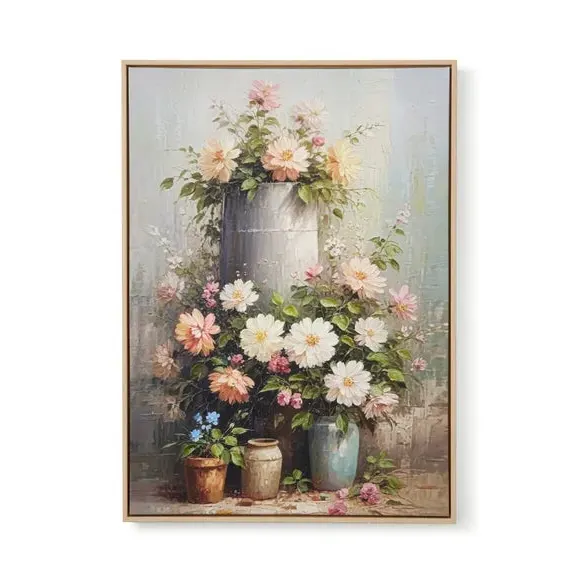 Framed Canvas Art - Multicolor, Hand-Painted