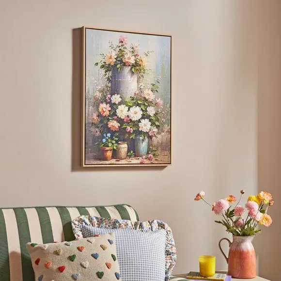 Framed Canvas Art - Multicolor, Hand-Painted image