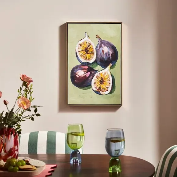 Framed Canvas Art with Hand Finish - Green, Gold image