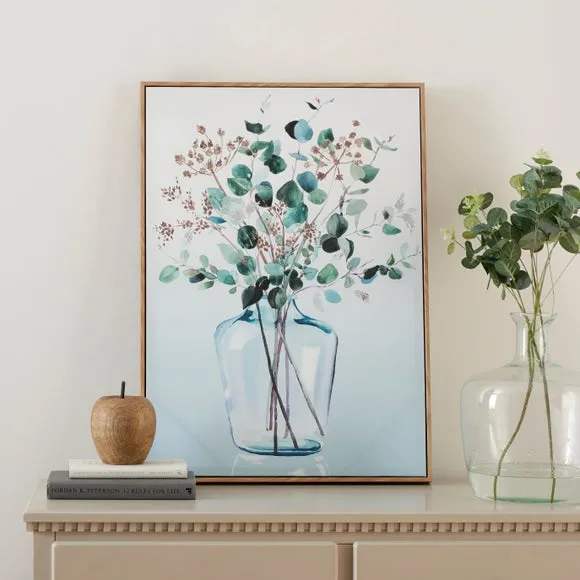 Framed Canvas Print - Blue, MDF image
