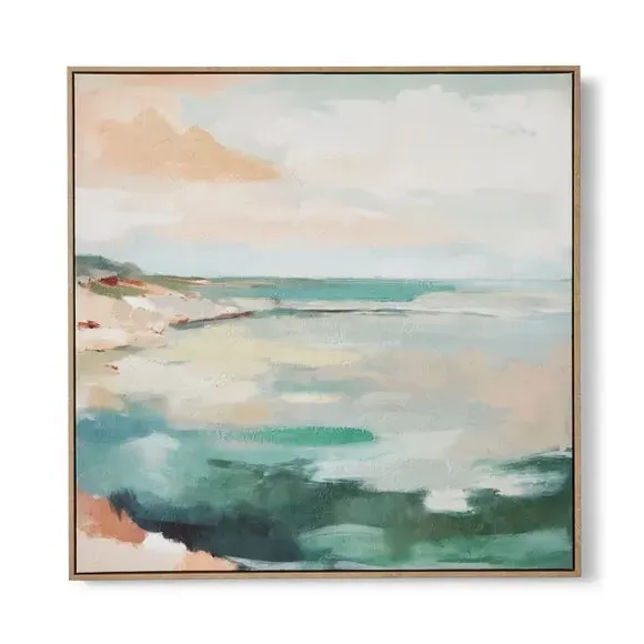 Framed Canvas Print - Multicolor, Abstract