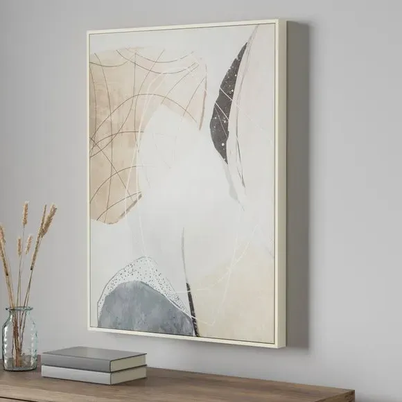 Framed Canvas Print - Natural, Pebble Design image