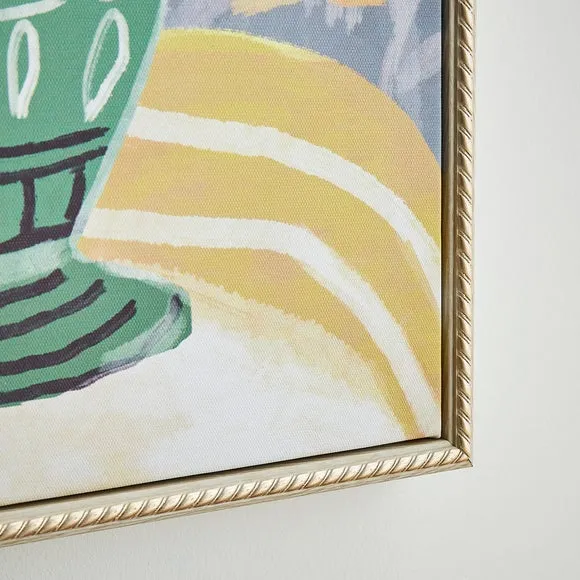 Framed Canvas Print Vintage Vase - Multicolor