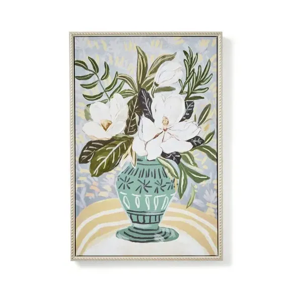 Framed Canvas Print Vintage Vase - Multicolor