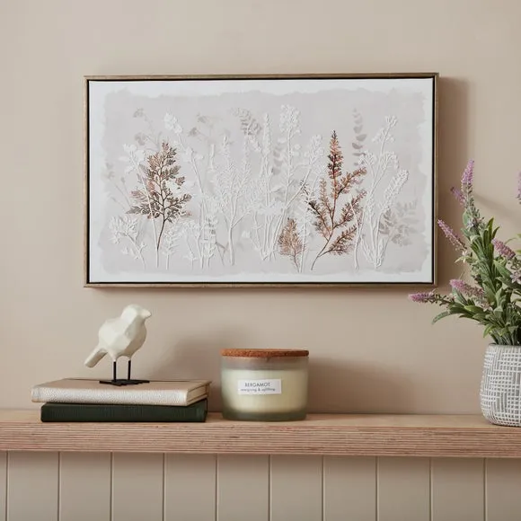 Framed Canvas Wall Art - Multicolor, Dried Flowers image
