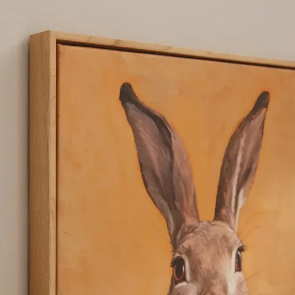 Framed Canvas Wall Art - Multicolor, Hare Design