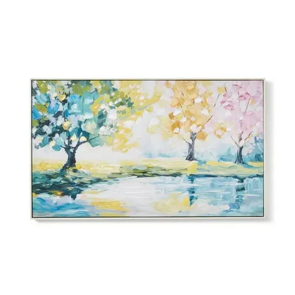 Framed Canvas Wall Art - Multicolor Landscape