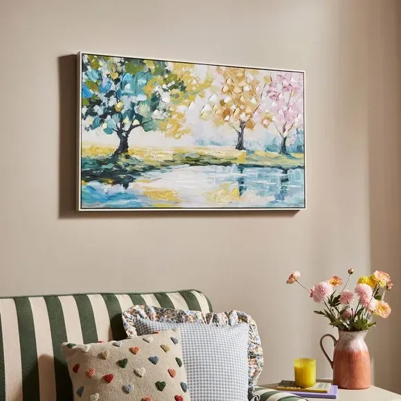 Framed Canvas Wall Art - Multicolor Landscape image