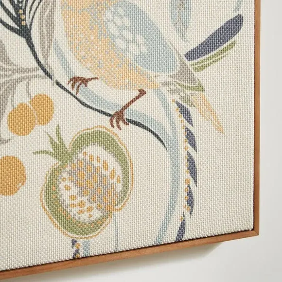 Framed Canvas with Embroidery - Natural